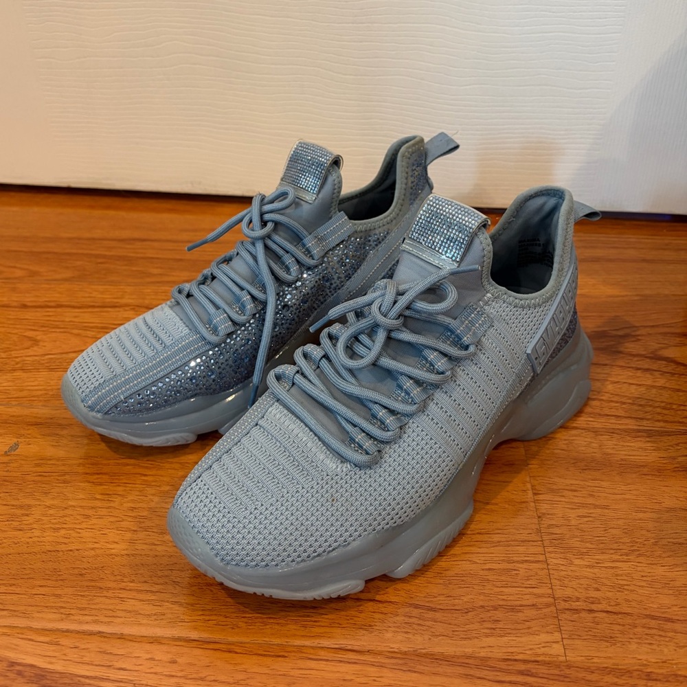 Steve Madden Stylish Blue Sneakers with Rhinestone Detail